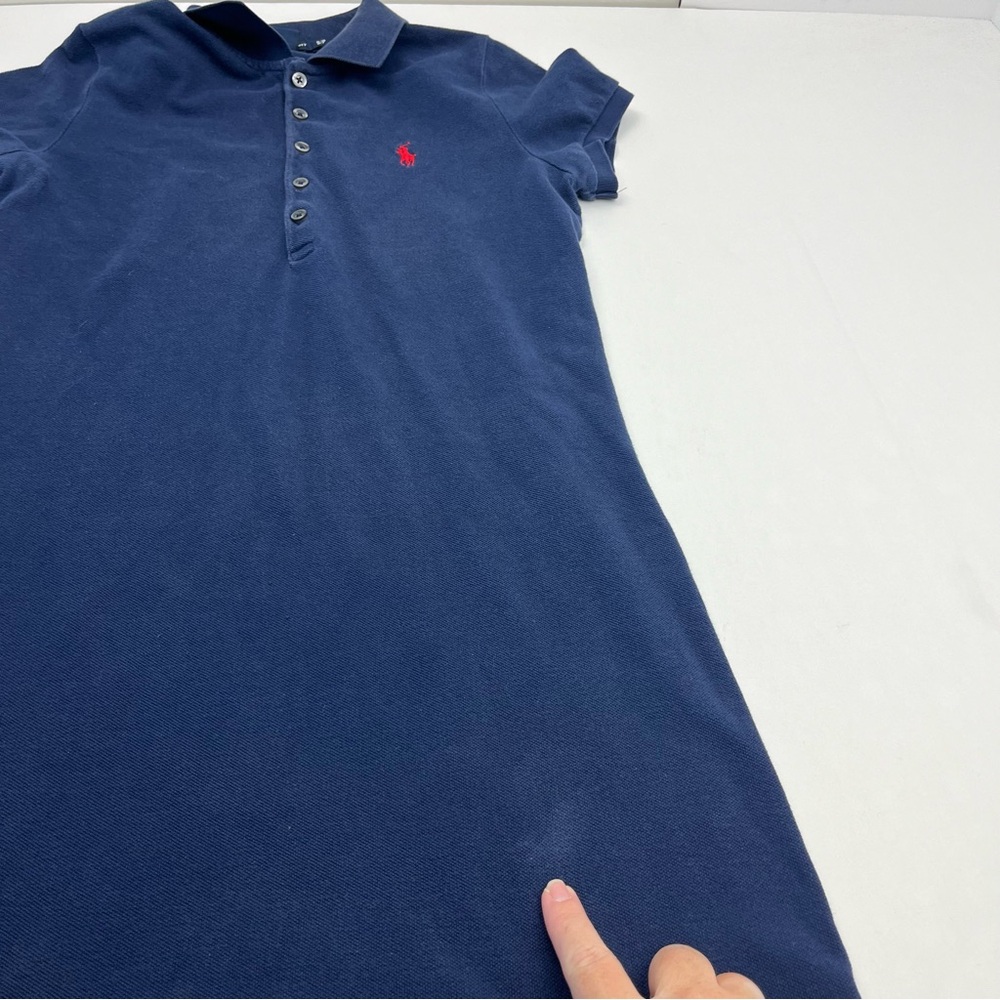 Ralph Lauren Sport Size Small Navy Polo Dress Short Cap Sleeve 100% Cotton *FLAW - Picture 8 of 10
